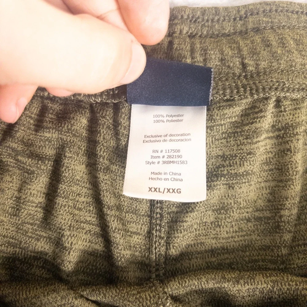 Reebok Mens XXL Athletic Shorts Olive Green Heathered Training Gym 3RBMH1583